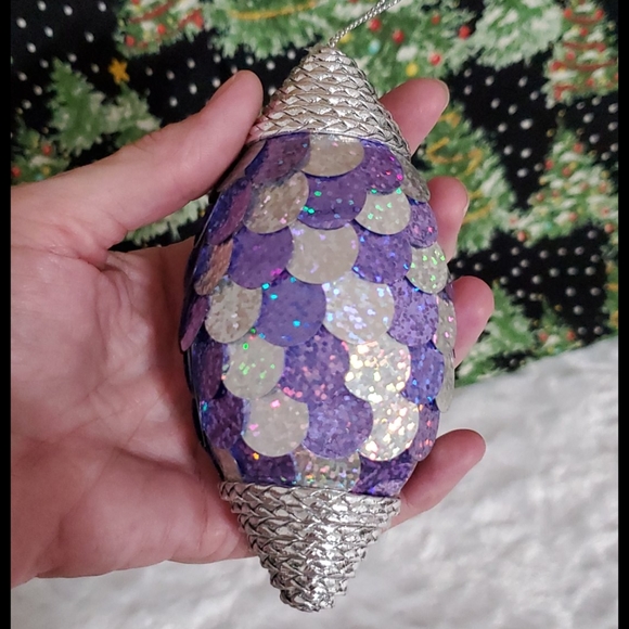 Purple & Silver iridescent ornament Bundle/save! - Picture 4 of 5